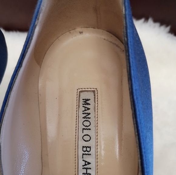 Signiture Manolo Blaknik Hangisi 105mm Satin pumps - Picture 3 of 11